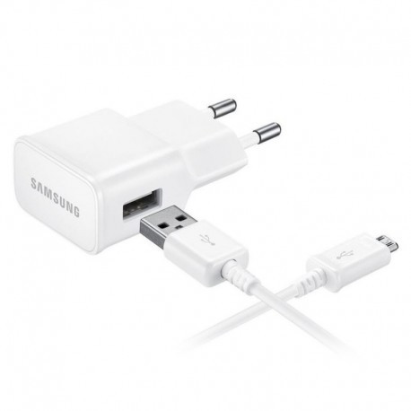 Samsung (EP-TA50EWE) gyári Hálózati töltő USB aljzat (5V / 1550 mA, ECB-DU4AWE microUSB kábel), Fehér