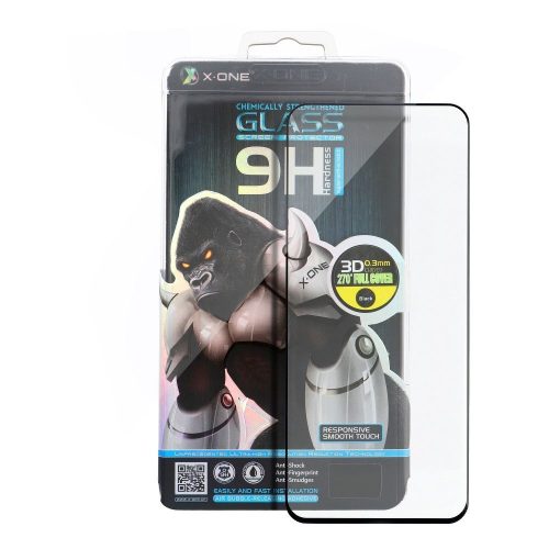 X-ONE kijelzővédő üvegfólia (0,3mm, 9H keménység) - Apple Iphone 7 4,7" 3D Full Cover fekete