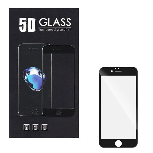 Apple iPhone 7 / 8 / SE (2020) 5D Full Glue teljes kijelzős üvegfólia, fekete kerettel v1