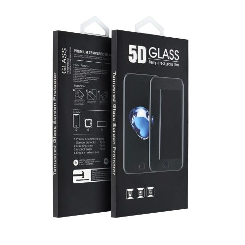 5D Full Glue ultravékony, kerekített éleket is lefedő kijelzővédő üvegfólia - Apple Iphone X, fekete