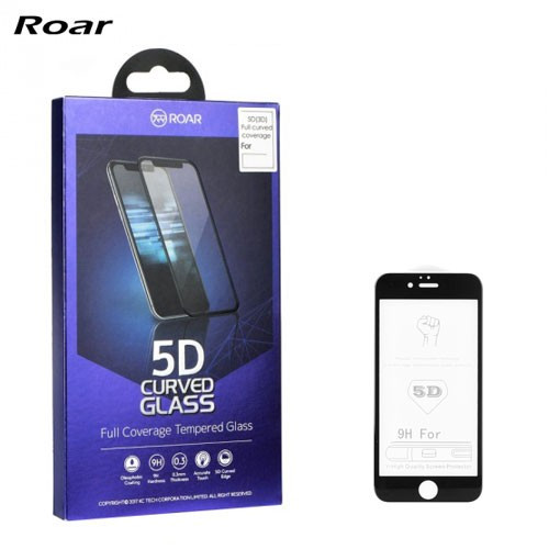 Huawei P30 Lite Roar 5D Full Glue teljes kijelzős üvegfólia, fekete kerettel