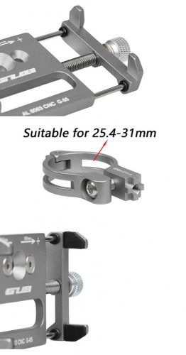 GUB kerékpártartó mobiltelefonhoz G85 alumínium, fekete