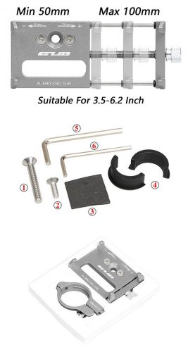 GUB kerékpártartó mobiltelefonhoz G85 alumínium, fekete