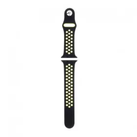   Apple Watch 38/40mm Sport szilikon okosóra szíj, Fekete/Lime