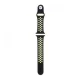 Apple Watch 38/40mm Sport szilikon okosóra szíj, Fekete/Lime