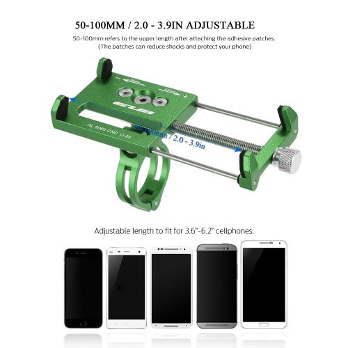 GUB kerékpártartó mobiltelefonhoz G85 alumínium, zöld