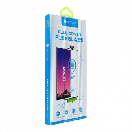 Samsung Galaxy S21 Ultra Bestsuit Flexible Hybrid Glass 5D Hot Bending flexibilis teljes kijelzős üvegfólia, fekete kerettel