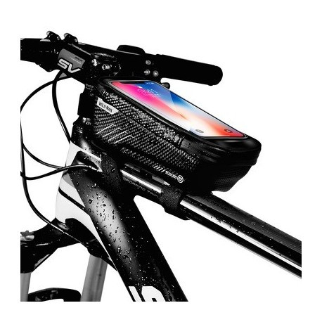 Wild Man E2 biciklis / kérekpáros vázra szerelhetó vízálló táska, telefontartó 1L, 18x10x8cm fekete