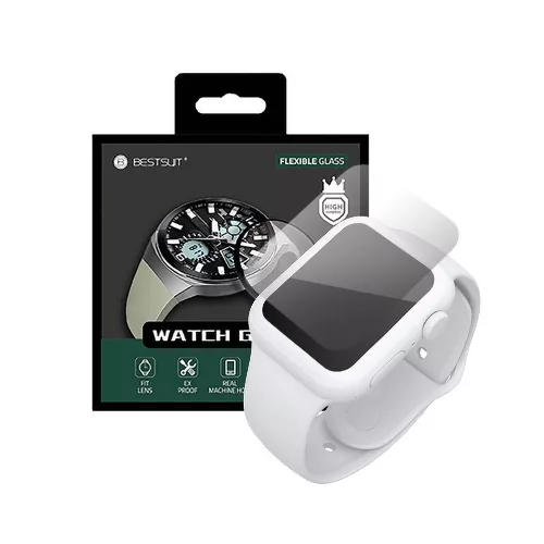 Apple Watch 7 (45mm) Bestsuit Flexible Hybrid Glass okosóra kijelzővédő üvegfólia, flexibilis,,,  - , Átlátszó