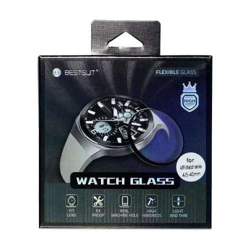 Apple Watch 7 (45mm) Bestsuit Flexible Hybrid Glass okosóra kijelzővédő üvegfólia, flexibilis,,,  - , Átlátszó