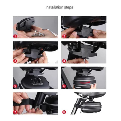 Sahoo nyereg alá rögzíthető kerékpáros táska, 1,2L - 13875-SA, Fekete