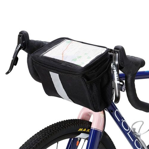 SAHOO 112001 kormányra szerelhető kerékpáros táska, vízlepergető, fekete