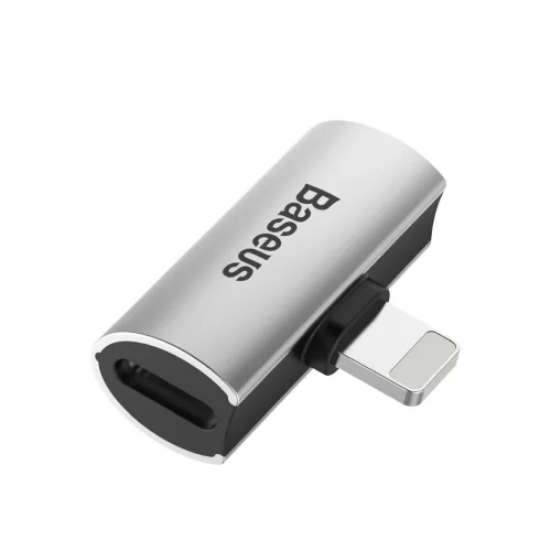 Baseus L46 audio adapter Lightning / 2x Lightning port (CAL46-S1), Ezüst/Fekete