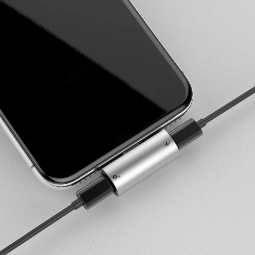 Baseus L46 audio adapter Lightning / 2x Lightning port (CAL46-S1), Ezüst/Fekete