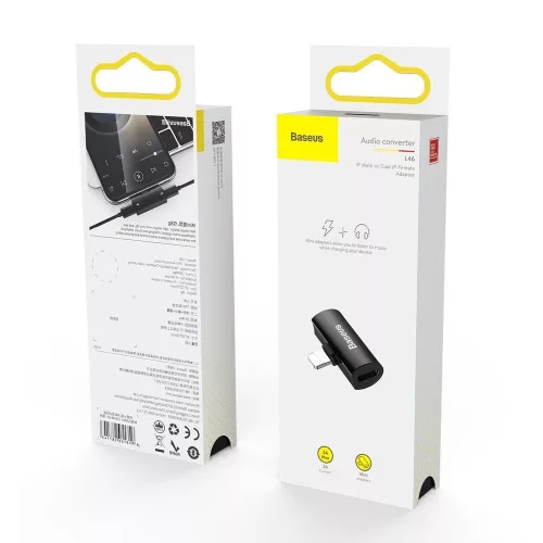 Baseus L46 audio adapter Lightning / 2x Lightning port (CAL46-S1), Ezüst/Fekete