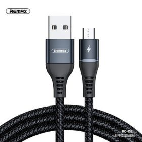   Remax Rc-152m MicroUsb telefon töltő és adatkábel (1m) 2.4A 480mb/s,, Fekete