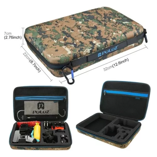 Puluz PKT27 53 darabos kiegészítő, tartozék készlet sportkamerákhoz, camo