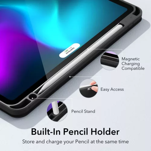 Apple iPad Pro 11 (2020/2021/2022) ESR Rebound Pencil tablet tok, Fekete