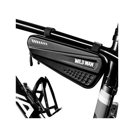 Wild Man ES4 biciklis / kérekpáros vázra szerelhetó vízálló táska, telefontartó 1,2L, fekete