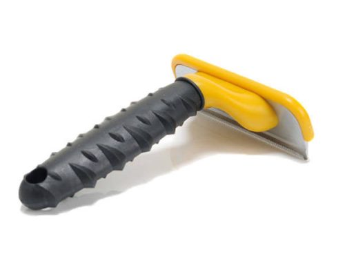 Kutyafésű / kisállat fésű, nagy, 10 cm széles, fekete/sárga