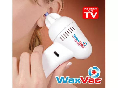 WaxVac elektromos fültisztító cserélhető, szilikon fejekkel, fehér
