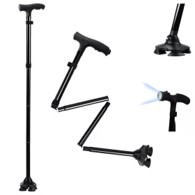 Baston pliabil VG 15250 cu lumină LED, negru