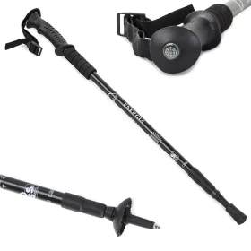   Nordic Walking bot cserélhető talpakkal, 2 db, gumi fogantyú, fekete