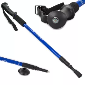   Nordic Walking bot cserélhető talpakkal, 2 db, gumi fogantyú, fekete / kék