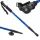 Nordic Walking bot cserélhető talpakkal, 2 db, gumi fogantyú, fekete / kék