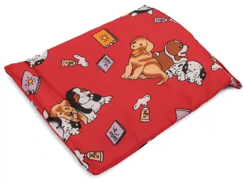 Casuta pentru caini si pisici, Material textil, 35x41x36 cm, Rosu