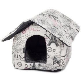   Házikó Kutyáknak és Macskák 32,5cm x 28,5cm x 33cm Mintás v2