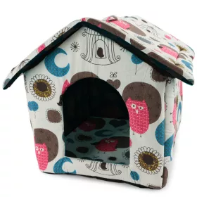   Házikó Kutyáknak és Macskák 32,5cm x 28,5cm x 33cm Mintás v3