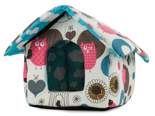 Házikó Kutyáknak és Macskák 32,5cm x 28,5cm x 33cm Mintás v3