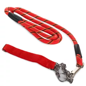   VG-19029_CZE - Hagyományos stílusos póráz 120 cm / 1,3 cm, piros-narancs