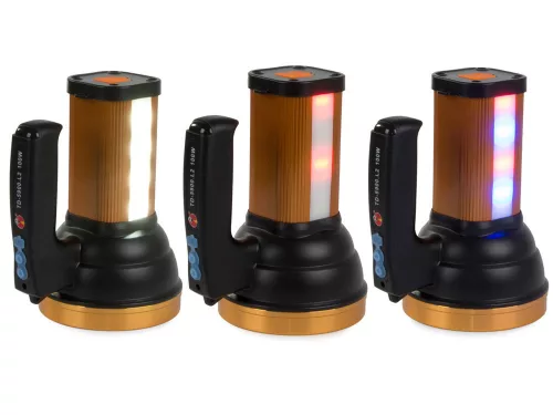 VG 08309 LED keresőlámpa újratölthető + COB, arany/fekete