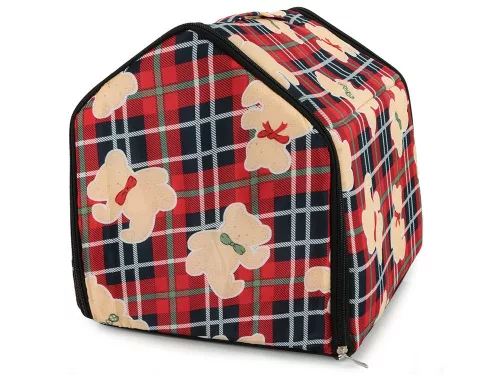 Casuta pentru caini si pisici, Material textil, 30x35x30 cm, Rosu