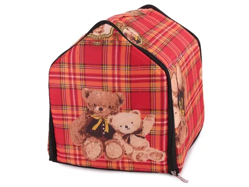 Casuta pentru caini si pisici, Material textil, 32x34x30 cm, Rosu