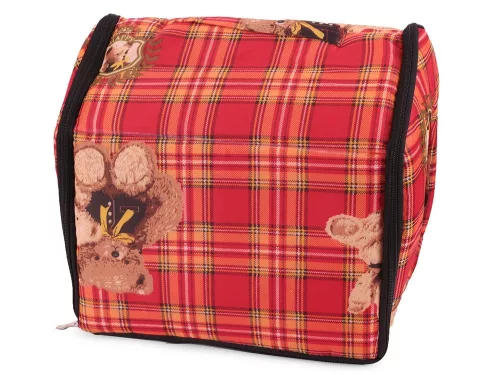 Casuta pentru caini si pisici, Material textil, 32x34x30 cm, Rosu