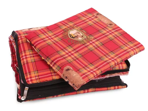 Casuta pentru caini si pisici, Material textil, 32x34x30 cm, Rosu