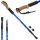 Nordic Walking bot cserélhető talpakkal, 2 db, parafa fogantyú, fekete / kék