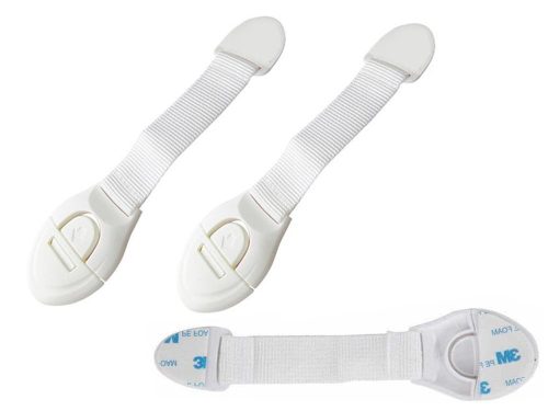 Biztonsági zár fiókra és szekrényajtóra, 2 db, fehér