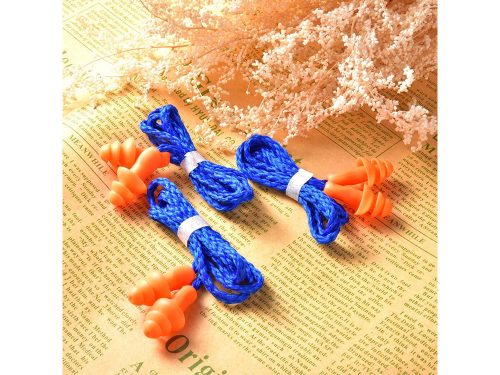 VG-01572 - Többször használható füldugó + zsinór, kék-narancs (min100db)