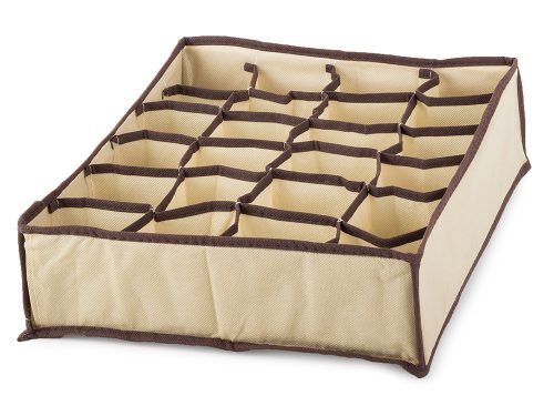 VG-01618 - 24 rekeszes fehérnemű-rendező, 34 cm x 30 cm x 10 cm, bézs
