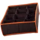 VG-01619_BR - 12 rekeszes fehérnemű-rendező, 30cm x 24cm x 10cm, barna
