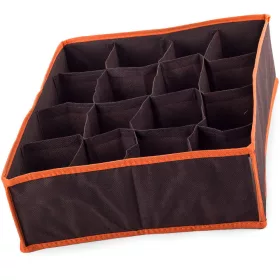   VG-01620_BR - 16 rekeszes fehérnemű-rendező, 35cm x 28cm x 10cm, barna