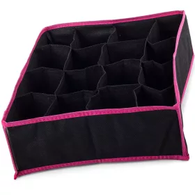   VG-01620_CZ - 16 rekeszes fehérnemű-rendező, 35cm x 28cm x 10cm, fekete/rózsaszín