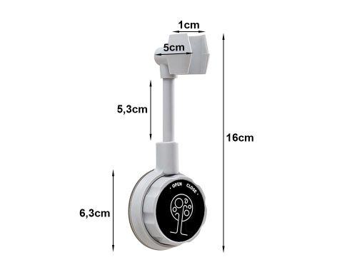 Univerzális zuhanyfej tartó konzol, tapadókorongos, fehér