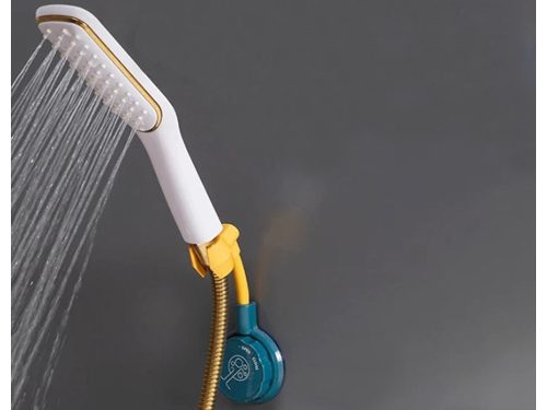 Univerzális zuhanyfej tartó konzol, tapadókorongos, fehér