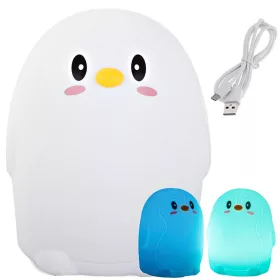   VG-24069 - Pingvin gyermek éjjeli lámpa led, rgb, érintésvezérlés, 3x AAA elem