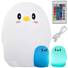   VG-24070 - Pingvin gyermek éjjeli lámpa led rgb érintésvezérlés, Usb